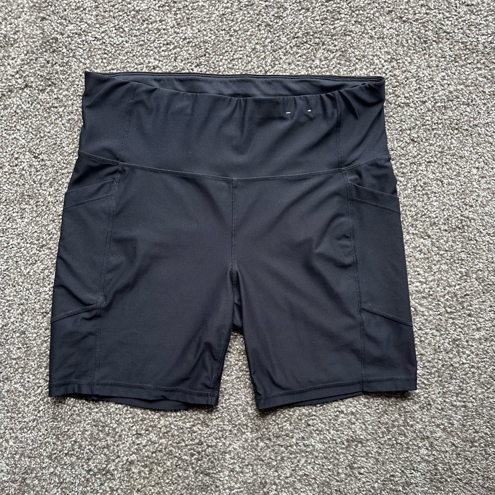Xersion Black Bike Shorts High Waist Moisture-Wicking